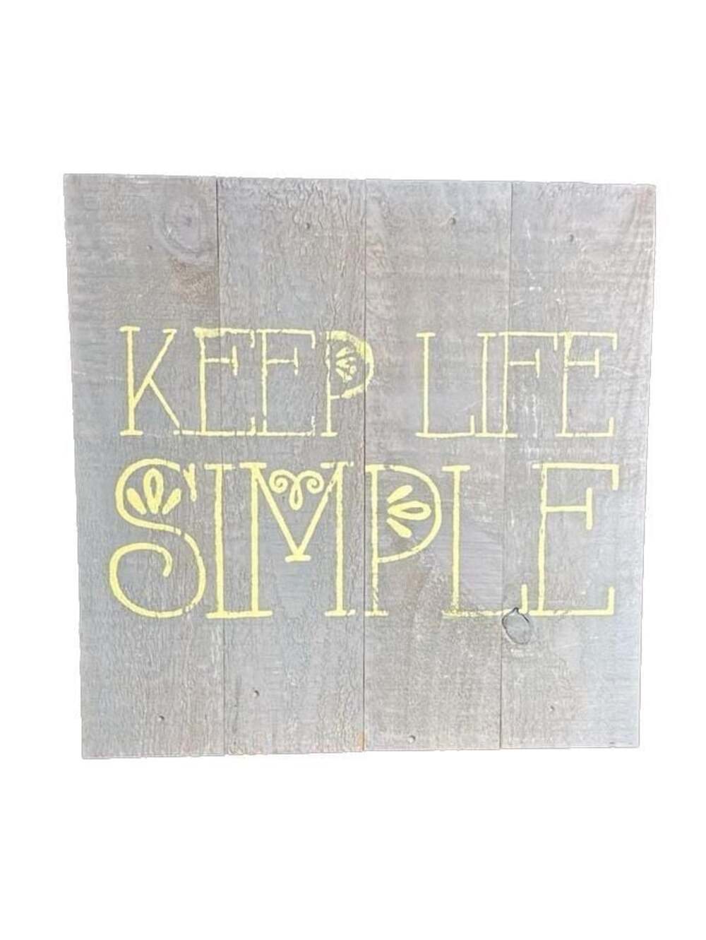 American Heirloom 'Keep Life Simple' Rustic Slatted Wood Plaque Wall Decor Sign